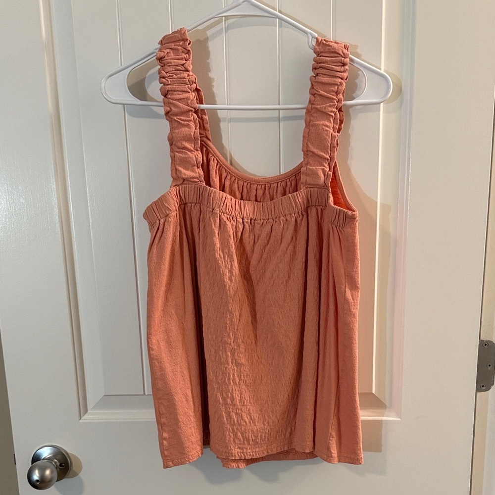 Wonderly Peach Tank Top with Gathered Straps - Picture 3 of 3